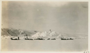 Image of Sledges outside Camp Clay
